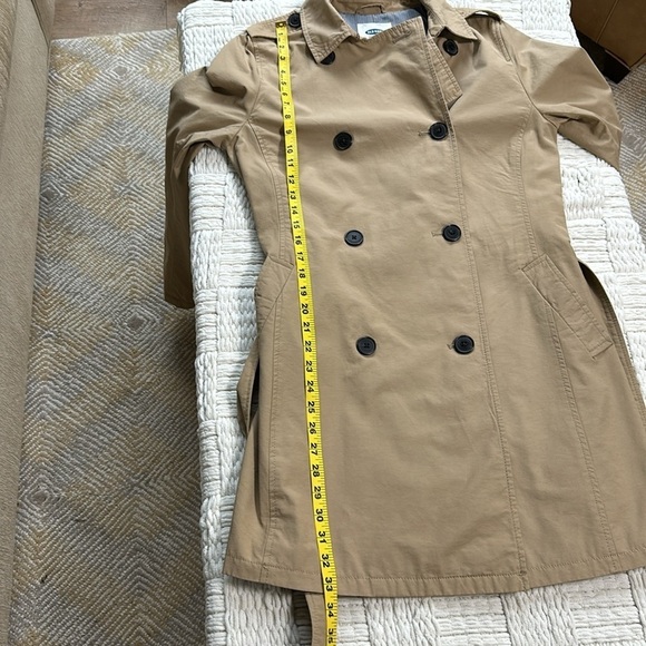 Khaki cotton nylon blend trench coat SZ ST - Picture 7 of 8